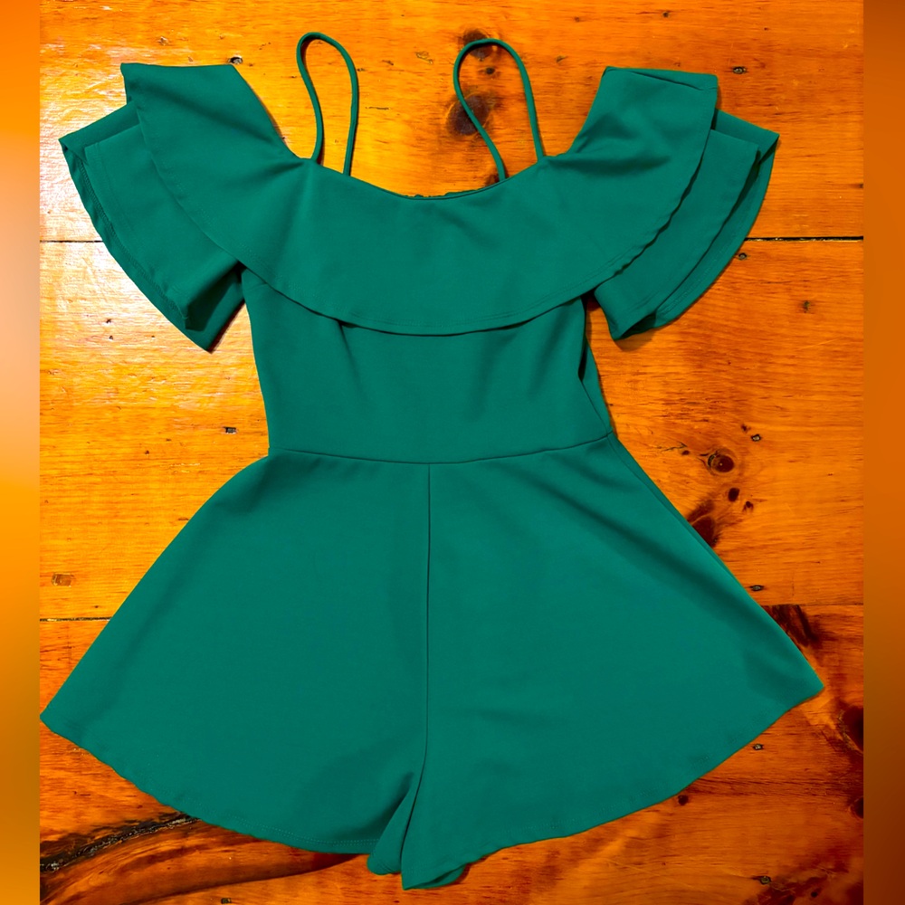 Green Off-Shoulder Romper